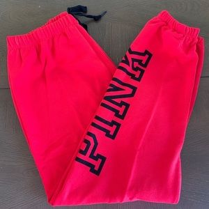 VS PINK red drawstring sweats